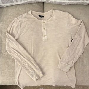 Men's Cream Henley Shirt